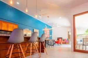 Stylish kitchen and living space near the beach in Uvita, Costa Rica.