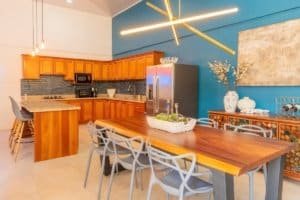 Stylish kitchen and dining space near Uvita beach in Costa Rica.