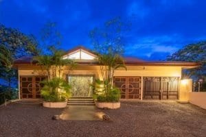 Elegant Balinese-style home with ocean view in Dominical, Costa Rica.