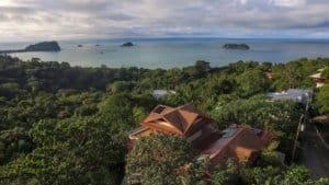 Balinese-inspired home overlooking the ocean in Dominical, Costa Rica.