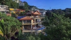 Balinese-style luxury home overlooking the ocean in Dominical, Costa Rica.
