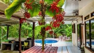 Fully renovated Costa Rican-style home with streams and lush garden.