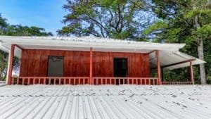 Fully renovated Costa Rican-style home with expansion potential and streams nearby.
