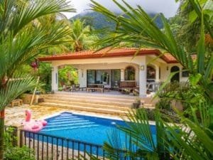 Beautiful tropical jungle home with pool and ocean view in Dominical.