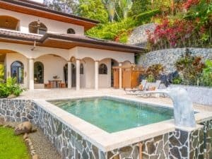 Luxury Mediterranean-inspired villa with pool and lush garden in Dominical.