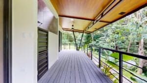 Balcony overlooking lush jungle in Dominical Costa Rica.