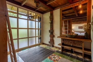 Cozy eco-friendly home interior with wooden accents and natural light.