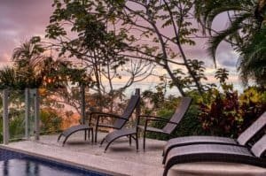 Modern jungle home with panoramic ocean and whale tail view in Dominical.