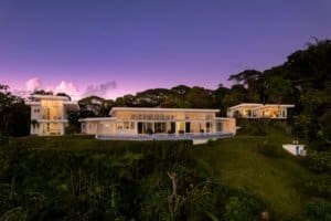 Modern architectural estate with ocean views and jungle backdrop in Dominical.