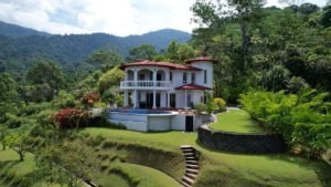 Beautiful Spanish Colonial-style home with ocean and mountain views in Dominical.