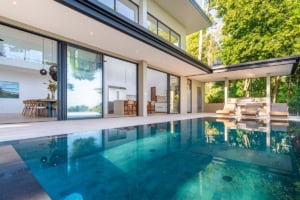 Modern tropical home with infinity pool and open living space in Dominical.