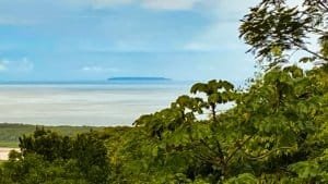 Panoramic ocean and mountain view from a private Costa Rican property.