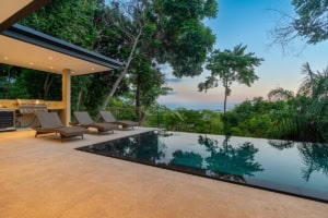 Modern tropical home with infinity pool and ocean view in Dominical.