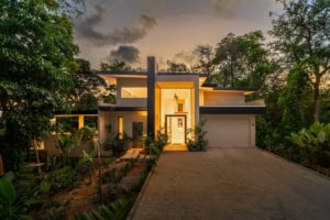 Contemporary tropical home with infinity pool and lush garden in Dominical.