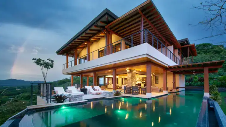 Modern Costa Rica villa with infinity pool and scenic mountain views.