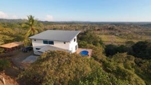 Modern home with pool and panoramic ocean and mountain views in Dominical.