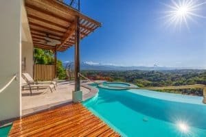 Stunning mountain view from a luxury estate with infinity pool and hot tub in Dominical.