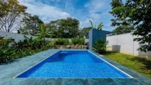 Beautiful private pool in a lush garden setting in Dominical, Costa Rica.