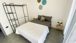 Comfortable bedroom with modern decor near Marino Ballena National Park.