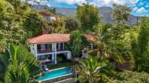Luxury home and boutique lodge with ocean view in Dominical, Costa Rica.
