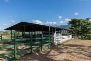 Equestrian stable with horse corral in Dominical, Costa Rica.