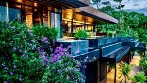 Modern Costa Rica home with outdoor pool and lush garden.