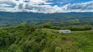 Scenic view of lush green hills and mountains in Dominical, Costa Rica.