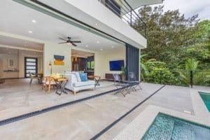 Modern rainforest home with pool and outdoor living space in Dominical.