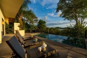 Luxury villa with ocean view, pool, and tropical surroundings in Dominical.