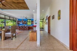 Spacious living area with modern decor and colorful artwork in Costa Rica.