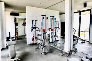 Fitness center with cardio and strength equipment in Costa Rica.
