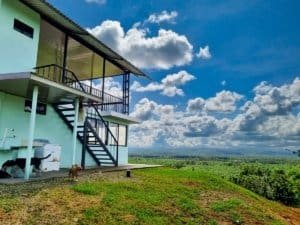 Costa Rican jungle home with mountain views and outdoor space.