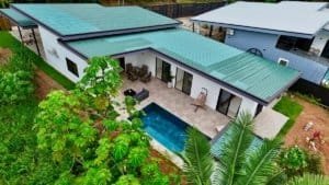Contemporary tropical house with private pool and lush garden in Dominical.