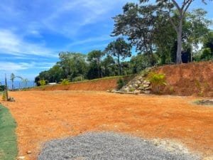 Fenced and gated land with ocean view, ready to build, in Dominical, Costa Rica.