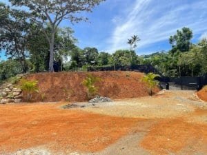 Fenced and gated land with ocean view, ready to build in Dominical, Costa Rica.