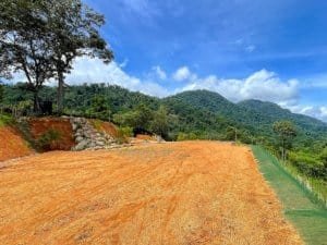 Fenced and gated land with ocean view, ready to build, in Dominical, Costa Rica.