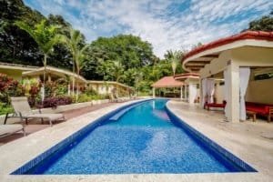 Beautiful private pool with resort amenities in Dominical, Costa Rica.