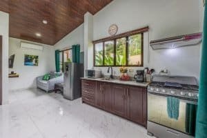 Spacious kitchen and living area in Dominical Costa Rica real estate.