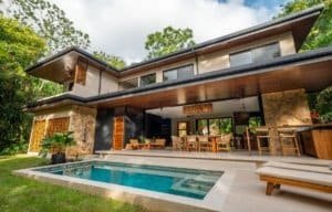 Dominical real estate luxury jungle home with pool and terrace.