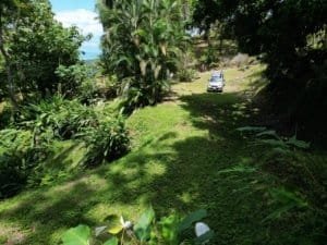 Private rainforest and river land with ocean view in Matapalo, Costa Rica.